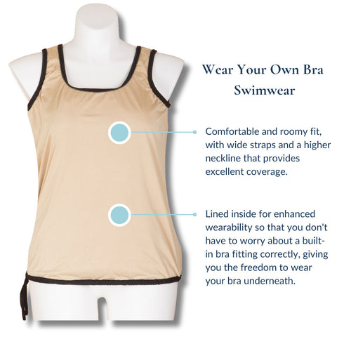 Wear Your Own Bra Plus Size Swimwear Top - Midnight Petals
